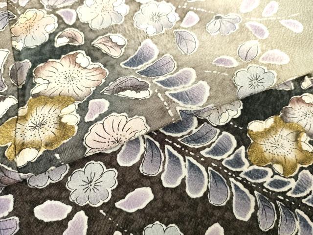 平和屋着物●訪問着　辻が花　暈し染め　金彩　正絹　逸品　AABG7813cs