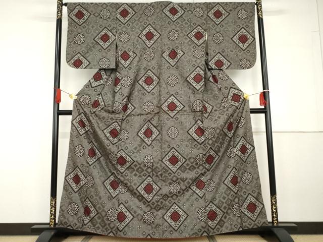平和屋着物●本場大島紬　龍郷絣　正絹　逸品　AABG7814cs