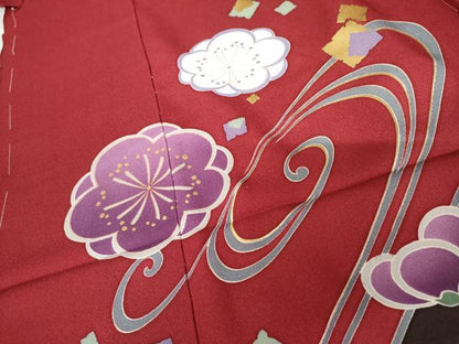平和屋着物●豪華振袖　流水花文　仮絵羽　金彩　逸品　未使用　AABG7816cs