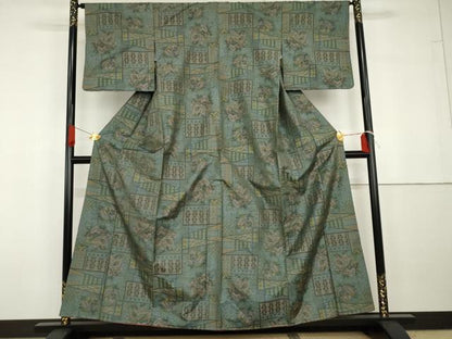 平和屋着物●本場大島紬　一元7マルキ　吉祥草花文　正絹　逸品　未使用　AABG7819cs