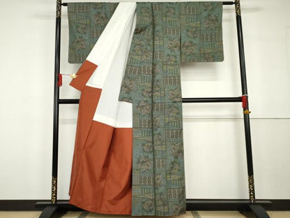 平和屋着物●本場大島紬　一元7マルキ　吉祥草花文　正絹　逸品　未使用　AABG7819cs