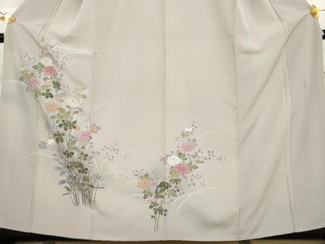 平和屋着物●訪問着　友禅　作家物　枝花文　正絹　逸品　AABG7821cs