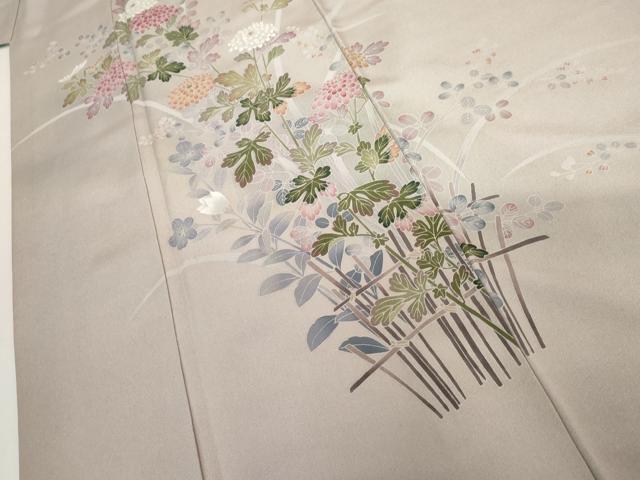 平和屋着物●訪問着　友禅　作家物　枝花文　正絹　逸品　AABG7821cs