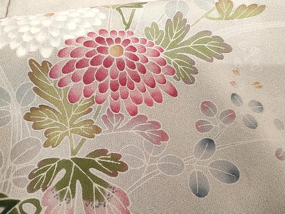 平和屋着物●訪問着　友禅　作家物　枝花文　正絹　逸品　AABG7821cs