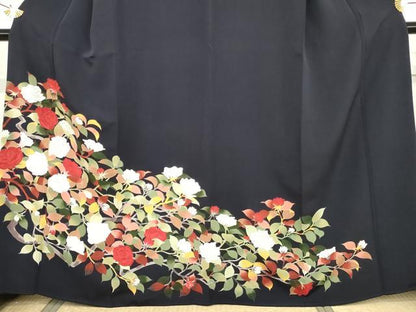平和屋着物●訪問着　手描き　枝花文　金彩　正絹　逸品　AABG7823cs