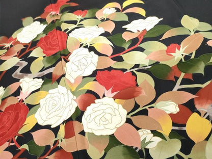平和屋着物●訪問着　手描き　枝花文　金彩　正絹　逸品　AABG7823cs