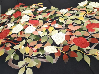 平和屋着物●訪問着　手描き　枝花文　金彩　正絹　逸品　AABG7823cs