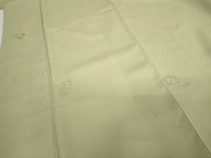 平和屋着物●色無地　花丸地紋　裏葉柳色　さんび謹製　洗える着物　AABG7824cs