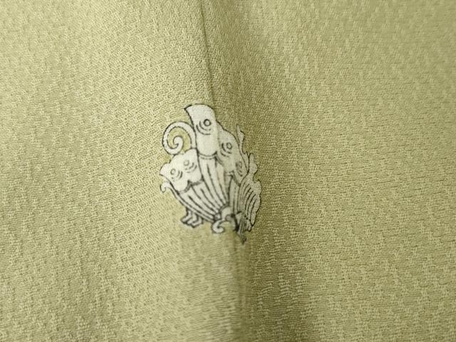 平和屋着物●色無地　花丸地紋　裏葉柳色　さんび謹製　洗える着物　AABG7824cs