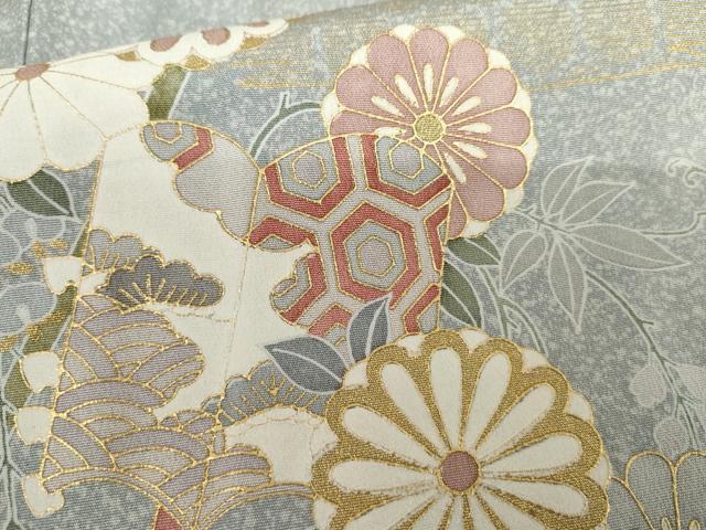 平和屋着物●訪問着　冊子花文　金彩　正絹　逸品　AABG7825cs