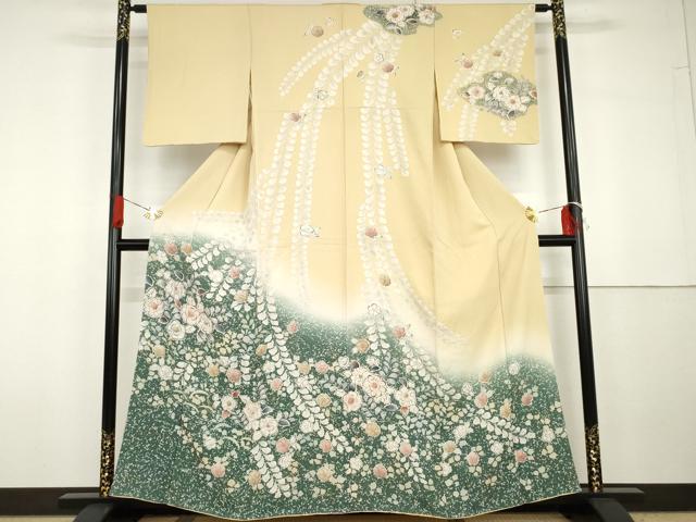 平和屋着物●訪問着　辻が花　絞り　暈し染め　正絹　逸品　AABG7826cs