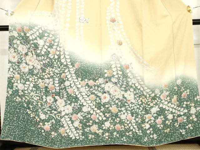 平和屋着物●訪問着　辻が花　絞り　暈し染め　正絹　逸品　AABG7826cs