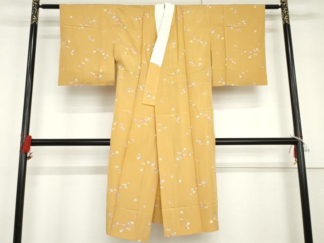 平和屋着物●長襦袢　無双仕立て　鹿　草花　金彩　正絹　逸品　未使用　AABG7828cs