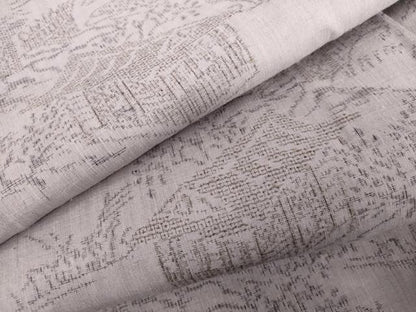 平和屋着物●本場結城紬　重要無形文化財　100亀甲　風景文　正絹　逸品　未使用　AABG7838cs