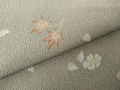 平和屋着物●洗える最高級着物　＜英＞はなぶさ謹製　小紋　舞花に楓　洗える着物　AABG7842cs