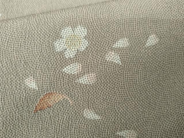 平和屋着物●洗える最高級着物　＜英＞はなぶさ謹製　小紋　舞花に楓　洗える着物　AABG7842cs