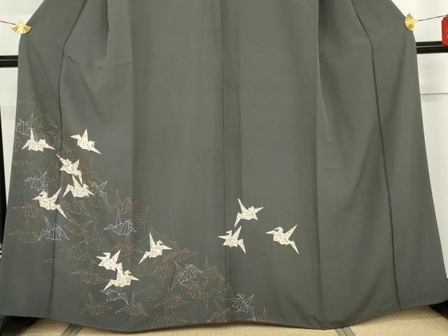 平和屋着物●訪問着　友禅　折り鶴　金彩　正絹　逸品　AABG7843cs
