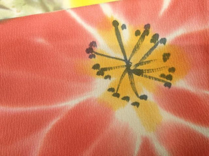 平和屋着物●上質な小紋　手描き　草花文　暈し染め　正絹　逸品　AABG7844cs