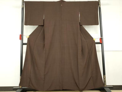 平和屋着物●上質な小紋　格子　正絹　逸品　AABG7846cs