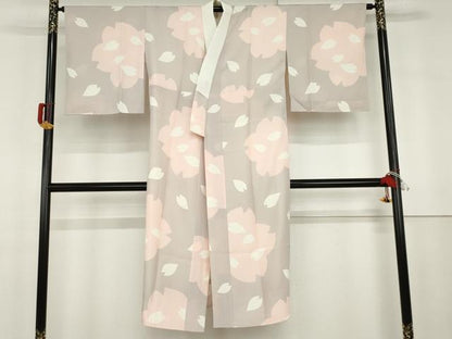 平和屋着物●長襦袢　袷　舞桜文　正絹　逸品　未使用　AABG7849cs