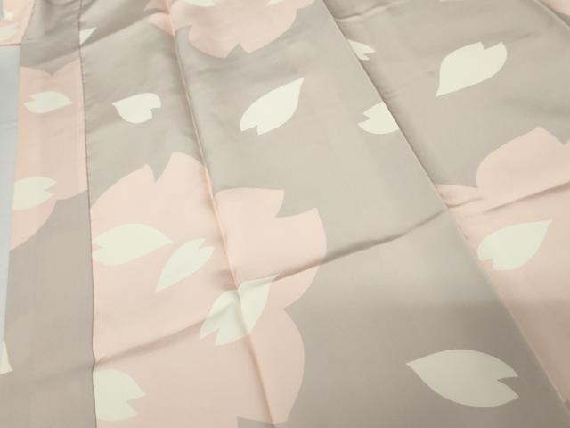 平和屋着物●長襦袢　袷　舞桜文　正絹　逸品　未使用　AABG7849cs