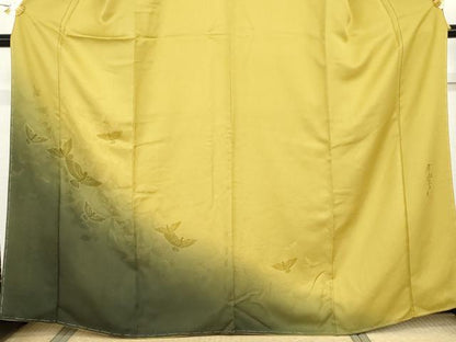 平和屋着物●染色作家　斉藤三才　訪問着　三才鳥　暈し染め　正絹　逸品　未使用　AABG7854cs