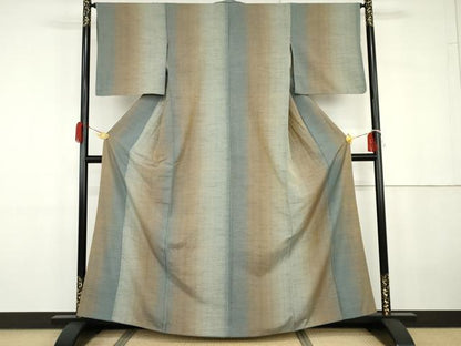 平和屋着物●上質な紬　霞間道　正絹　逸品　AABG7855cs