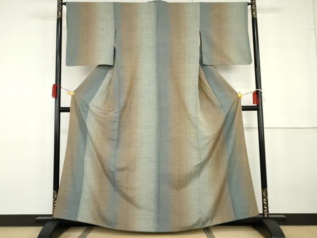 平和屋着物●上質な紬　霞間道　正絹　逸品　AABG7855cs
