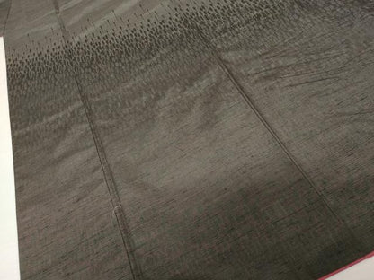 平和屋着物●訪問着　紬地　稲穂　黒地　正絹　逸品　AABG7857cs