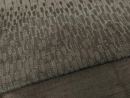 平和屋着物●訪問着　紬地　稲穂　黒地　正絹　逸品　AABG7857cs