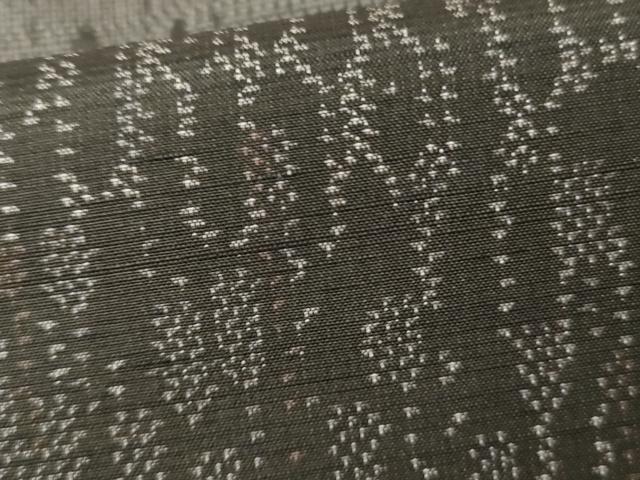 平和屋着物●訪問着　紬地　稲穂　黒地　正絹　逸品　AABG7857cs