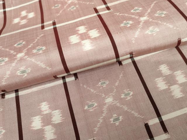 平和屋着物●本場琉球絣　紬　琉球絣文様　正絹　逸品　未使用　AABG7858cs