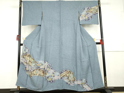平和屋着物●訪問着　辻が花　絞り　正絹　逸品　未使用　AABG7859cs
