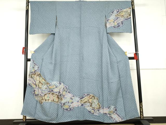 平和屋着物●訪問着　辻が花　絞り　正絹　逸品　未使用　AABG7859cs