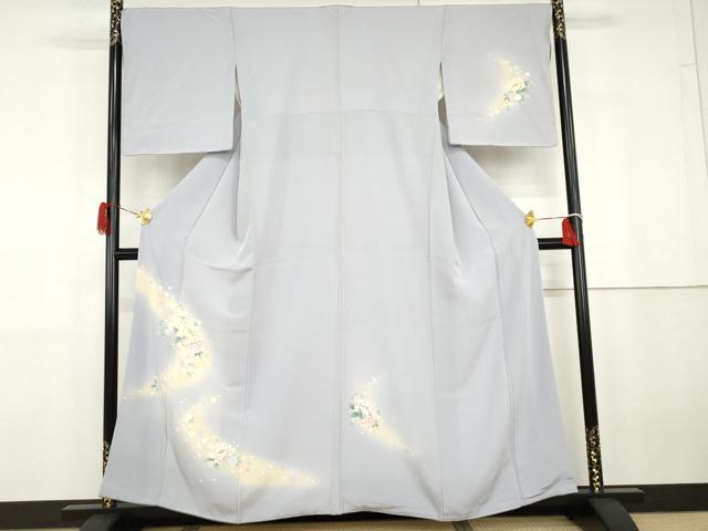 平和屋着物●訪問着　草花文　暈し染め　正絹　逸品　未使用　AABG7861cs