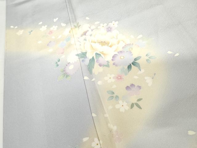 平和屋着物●訪問着　草花文　暈し染め　正絹　逸品　未使用　AABG7861cs