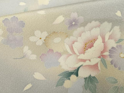 平和屋着物●訪問着　草花文　暈し染め　正絹　逸品　未使用　AABG7861cs