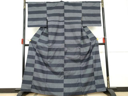 平和屋着物●本場大島紬　一元絣　横段文　正絹　逸品　AABG7862cs