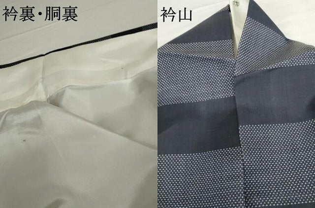 平和屋着物●本場大島紬　一元絣　横段文　正絹　逸品　AABG7862cs