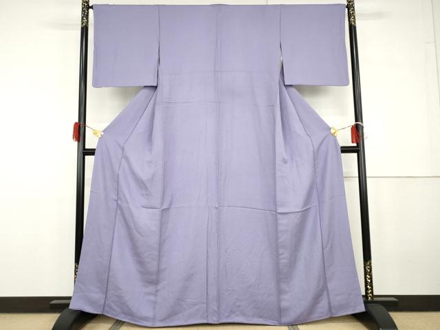 平和屋着物●上質な色無地　紋意匠　藤色　正絹　逸品　AABG7865cs