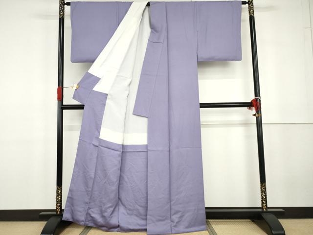 平和屋着物●上質な色無地　紋意匠　藤色　正絹　逸品　AABG7865cs