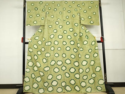 平和屋着物●訪問着　紬地　絞り　舞花文　正絹　逸品　AABG7866cs