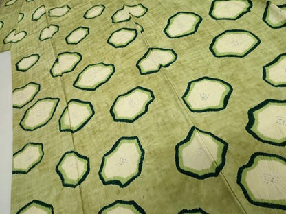 平和屋着物●訪問着　紬地　絞り　舞花文　正絹　逸品　AABG7866cs