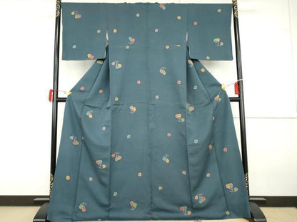 平和屋着物●上質な小紋　ろうけつ染　鈴文　正絹　逸品　AABG7868cs