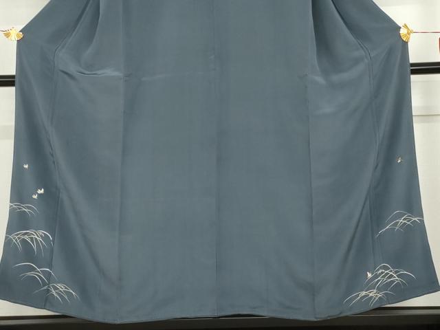 平和屋着物●アンティーク　大正ロマン　色留袖　手描き　稲穂に雀　正絹　逸品　AABG7871cs