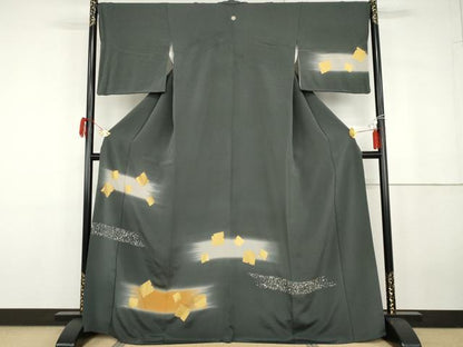 平和屋着物●訪問着　破れ色紙文　暈し染め　金彩　正絹　逸品　AABG7873cs