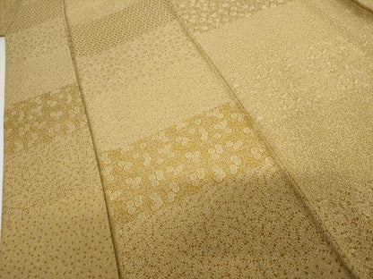 平和屋着物●お召　吉祥横段文　正絹　逸品　AABG7875cs