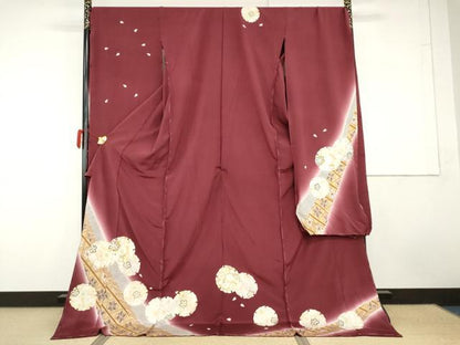 平和屋着物●豪華振袖　雪輪花文　暈し染め　金彩　仮絵羽　逸品　未使用　AABG7878cs