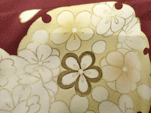平和屋着物●豪華振袖　雪輪花文　暈し染め　金彩　仮絵羽　逸品　未使用　AABG7878cs