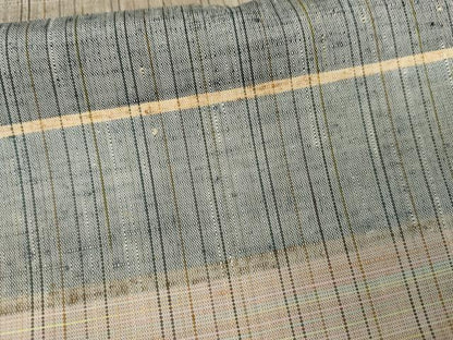 平和屋着物●ぜんまい紬　変わり横段文　正絹　逸品　AABG7899cs